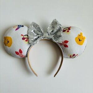 Winnie the Pooh Handmade Ears Headband With Sequin Bow